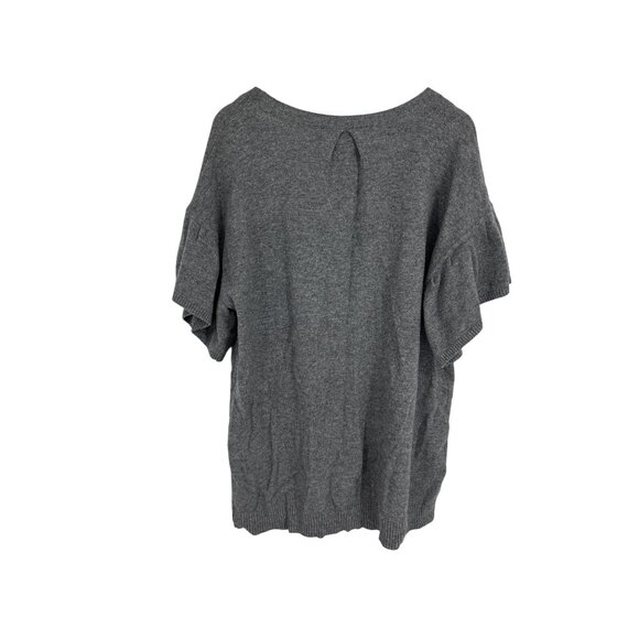 BCBG Max Azria Gray Button-Front Short Sleeve Cardigan Sweater Size L - Picture 5 of 8